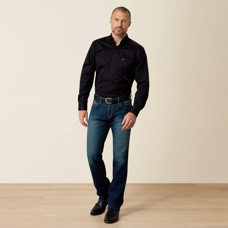 Solid Twill Fitted Shirt Full