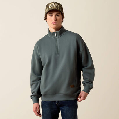 ToughStock Washed Heavyweight Fleece 1/4 Zip Sweatshirt Front
