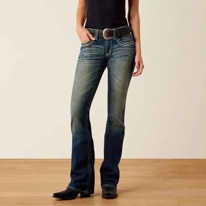R.E.A.L. Mid Rise Stretch Entwined Boot Cut Jean Front