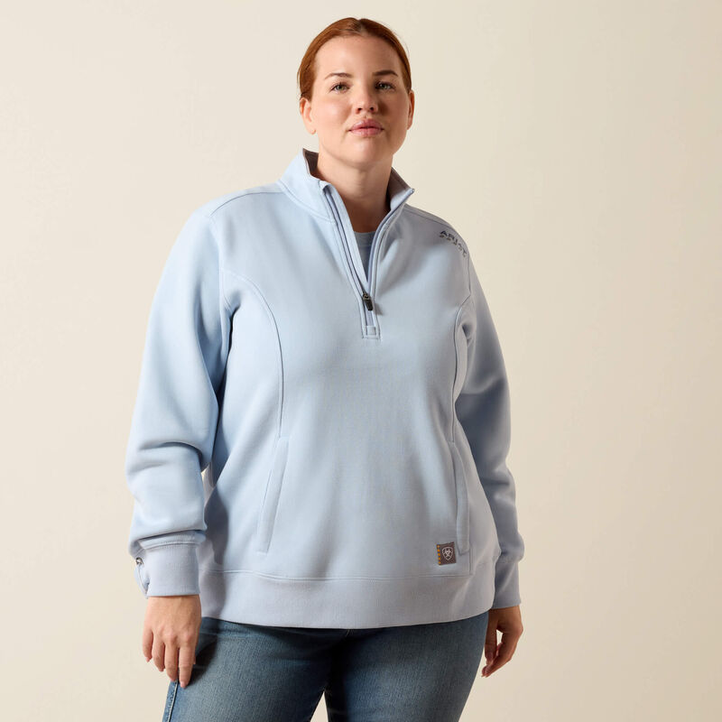 Rebar Lightweight Mock 1/2 Zip Sweatshirt Front Plus