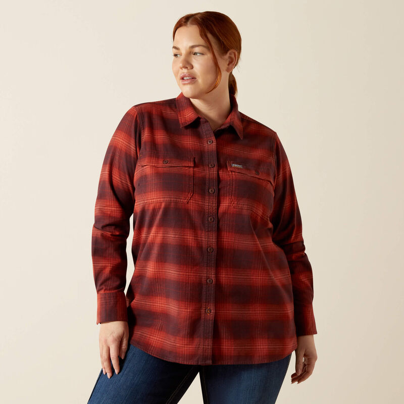 Rebar Flannel DuraStretch Work Shirt Front Plus