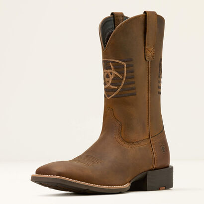 Sport Freedom Wide Square Toe Cowboy Boot 3-4 Front