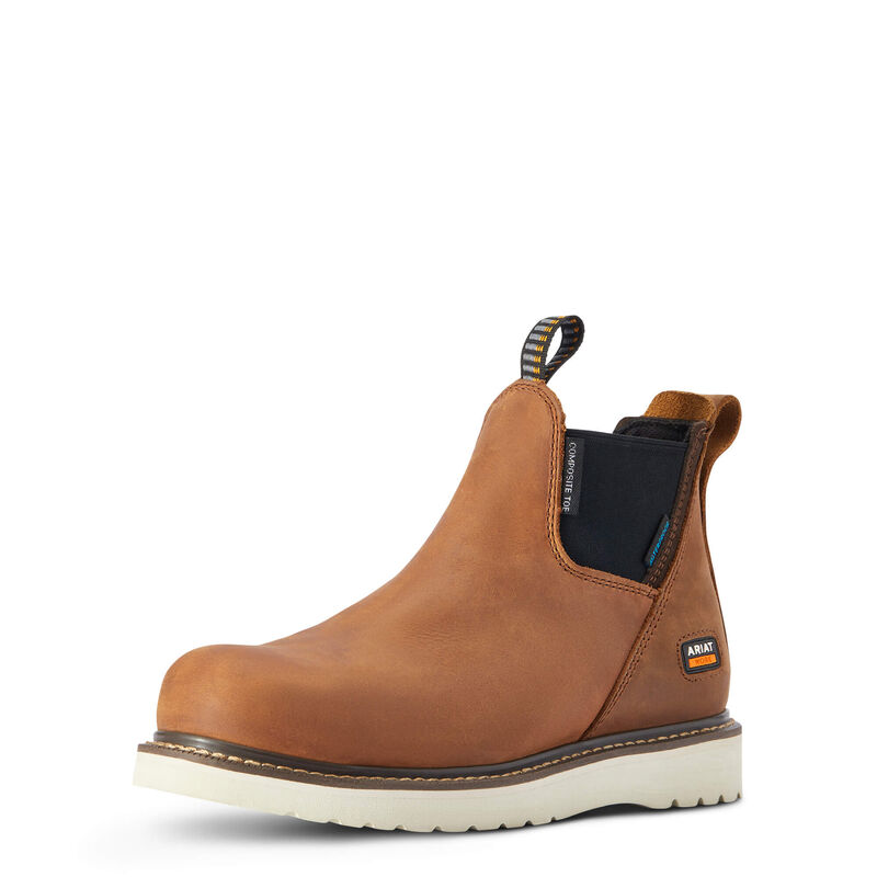 Rebar Wedge Chelsea Waterproof Composite Toe Work Boot 3-4 Front