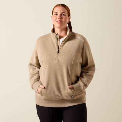 Rebar Lightweight Mock 1/2 Zip Sweatshirt Front Plus