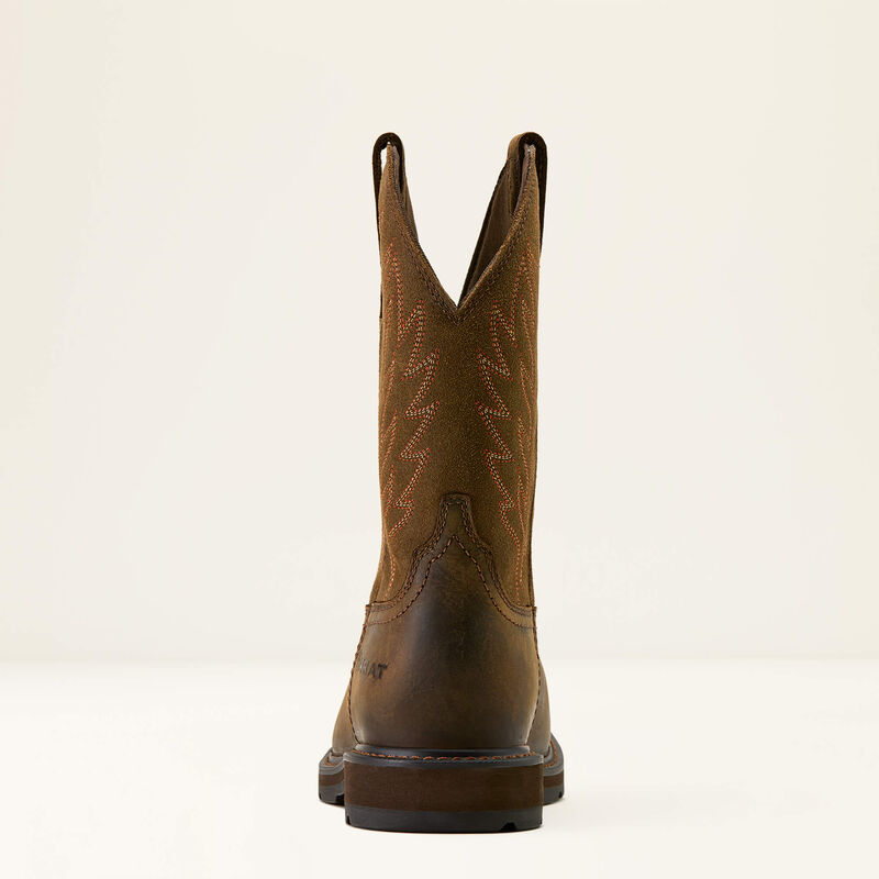 Groundbreaker Wide Square Toe Waterproof Work Boot Heel