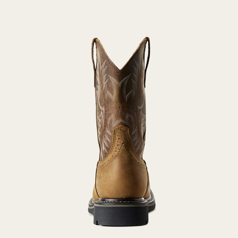Sierra Wide Square Toe Work Boot Heel